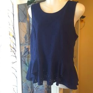 BCC navy eyelet style top